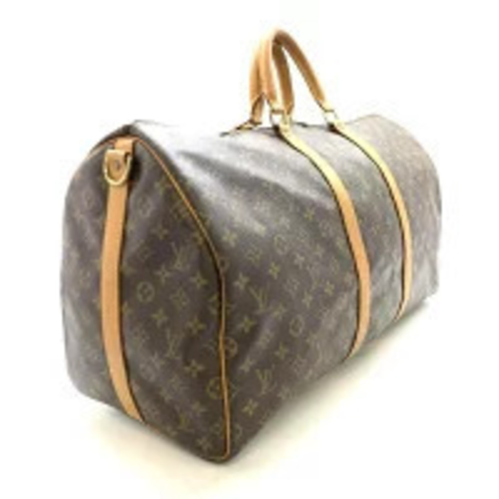 Louis Vuitton Bandouliere Monogram Boston Travel Keepall Strap Bag Brown